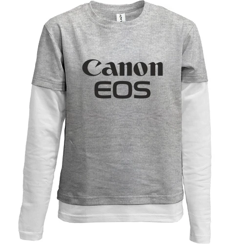 Комбинированный детский лонгслив, серый, Canon EOS