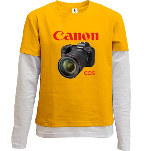 Комбинированный детский лонгслив, желтый, Canon EOS R