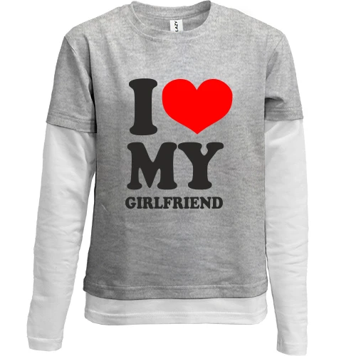 Комбинированный детский лонгслив, синий, My girlfrend