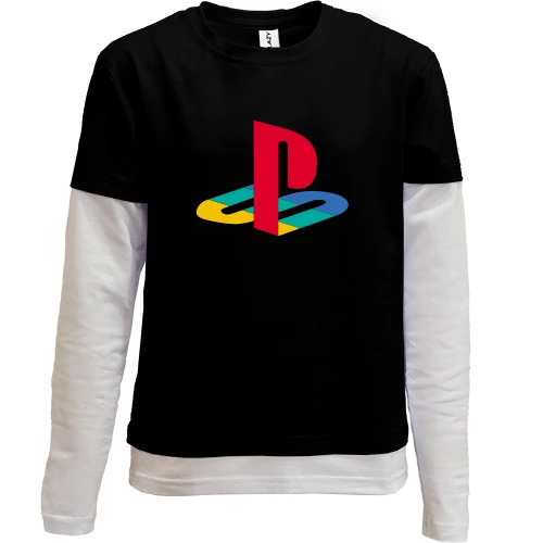Комбинированный детский лонгслив, черный, Sony Playstation