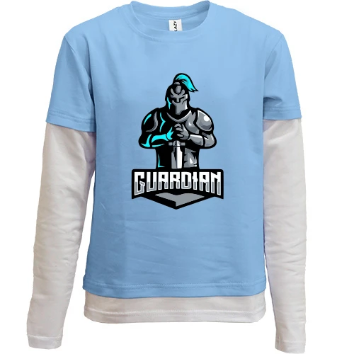 Комбинированный детский лонгслив, синий, Guarrdian