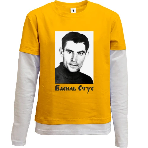 Комбинированный детский лонгслив, желтый, Василь Стус