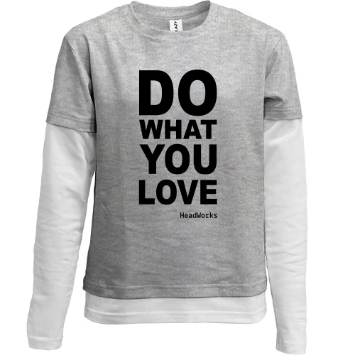 Комбинированный детский лонгслив, синий, Do what you love