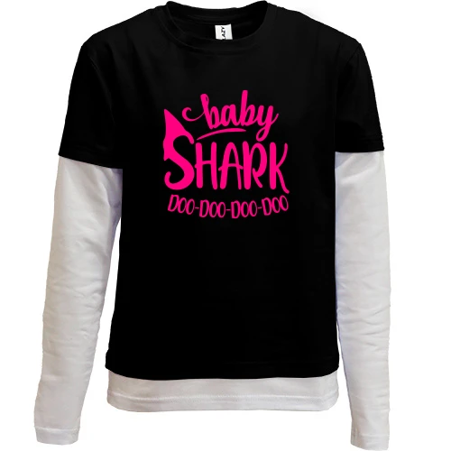 Комбінований дитячий лонгслів Baby Shark