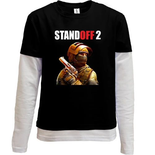 Комбинированный детский лонгслив, черный, Standoff 2