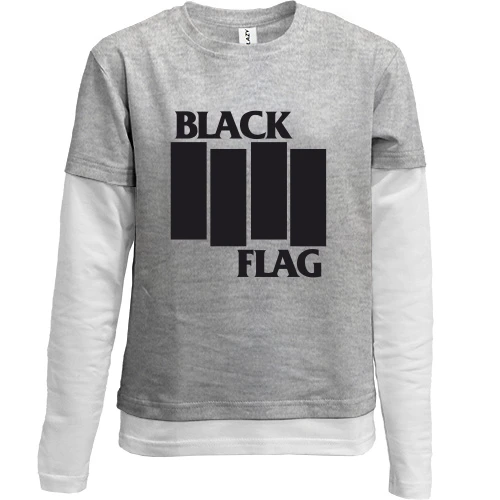 Комбинированный детский лонгслив, серый, Black Flag