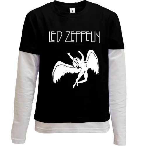 Комбінований дитячий лонгслів, чорний, Led Zeppelin