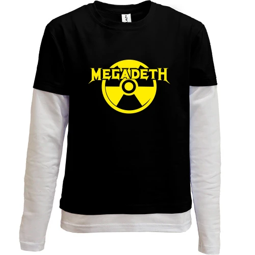 Комбинированный детский лонгслив, черный, Megadeth 2
