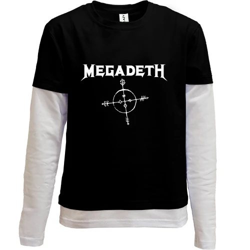Комбинированный детский лонгслив, желтый, Megadeth