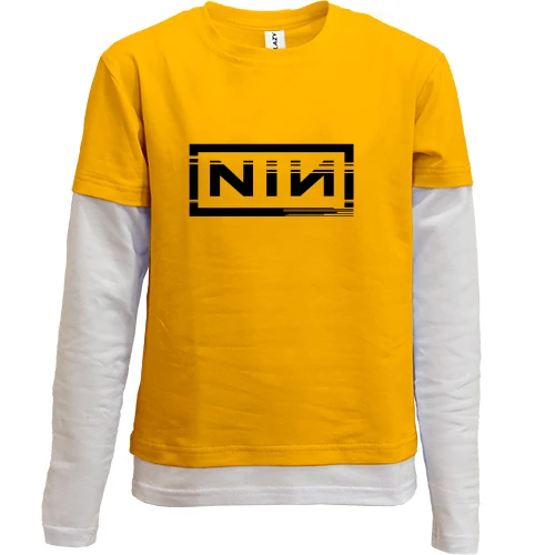 Комбинированный детский лонгслив, желтый, Nine Inch Nails 2