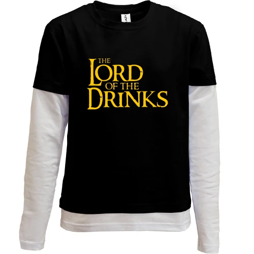 Комбінований дитячий лонгслів, чорний, Lord of The Drinks