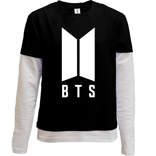 Комбінований дитячий лонгслів BTS logo