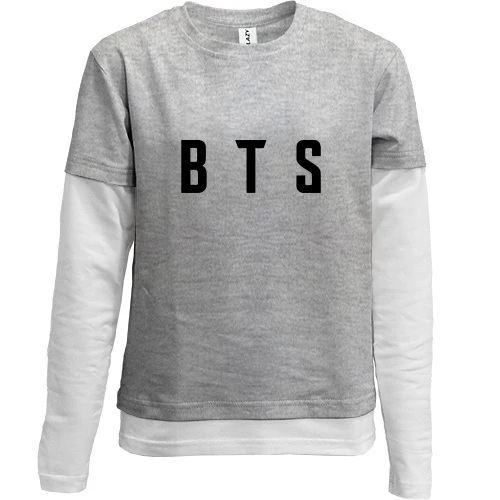 Комбінований дитячий лонгслів BTS (напис)