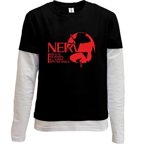 Комбинированный детский лонгслив Nerv (Евангелион)
