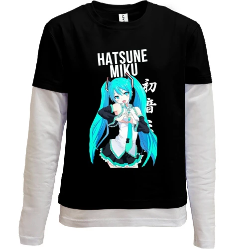 Комбінований дитячий лонгслів Hatsune Miku