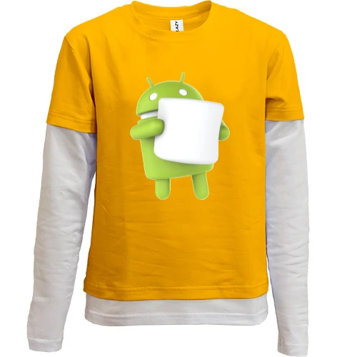 Комбинированный детский лонгслив Android 6 Marshmallow