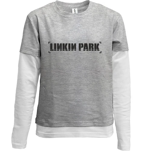 Комбінований дитячий лонгслів, сірий, Linkin Park Лого