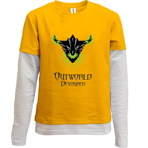 Комбинированный детский лонгслив, желтый, outworld