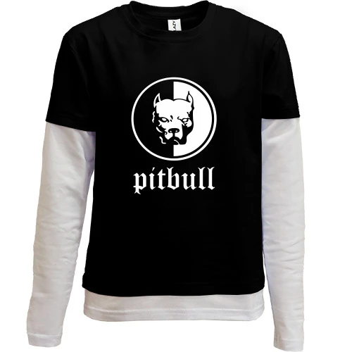 Комбинированный детский лонгслив, черный, Pitbull (2)