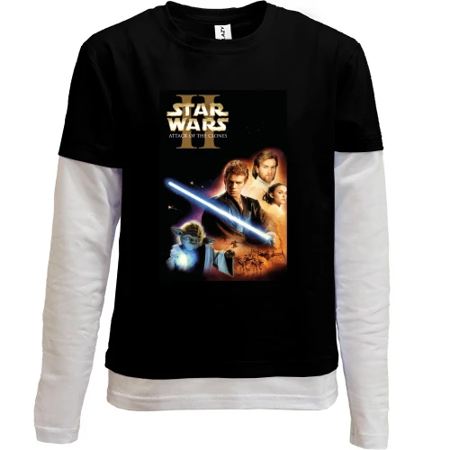 Комбинированный детский лонгслив, черный, Star Wars 2 poster