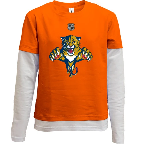 Комбинированный детский лонгслив, оранжевый, Florida Panthers