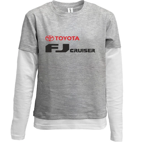 Комбинированный детский лонгслив, серый, Toyota FJ CRUISER