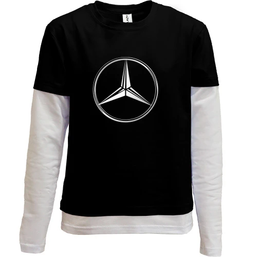Комбинированный детский лонгслив, черный, Mercedes