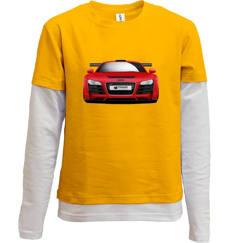 Комбинированный детский лонгслив, желтый, Audi R8