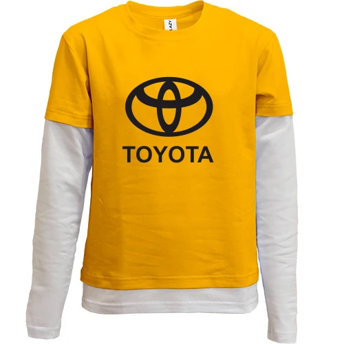 Комбинированный детский лонгслив, желтый, Toyota (лого)