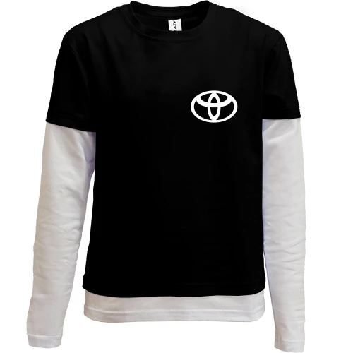 Комбинированный детский лонгслив, Черный, Toyota (мини)