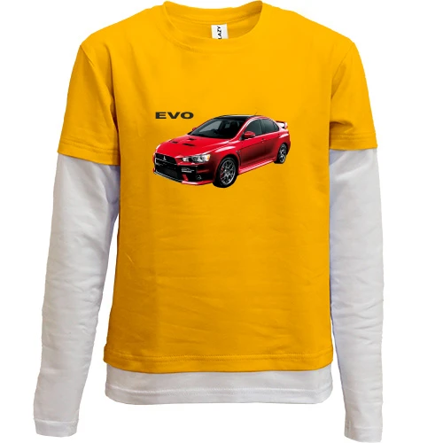 Комбинированный детский лонгслив с лого Mitsubishi EVO