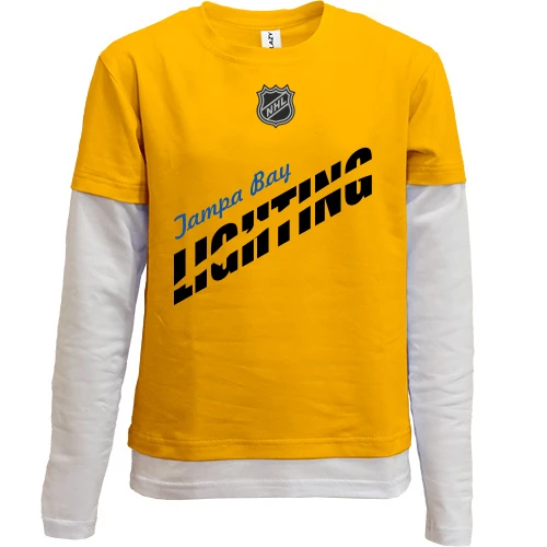Комбинированный детский лонгслив, желтый, Tampa Bay Lightning 2