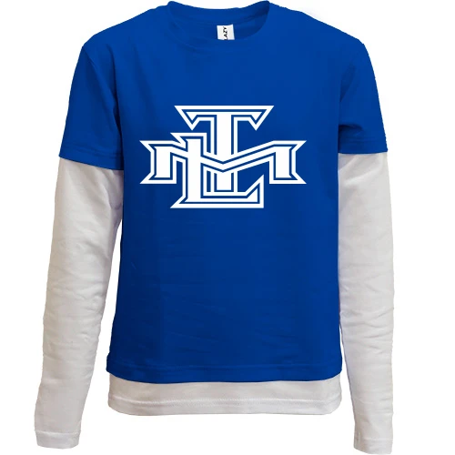 Комбинированный детский лонгслив, синий, Toronto Maple Leafs 2