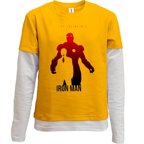 Комбинированный детский лонгслив, желтый, The Invincible Iron Man