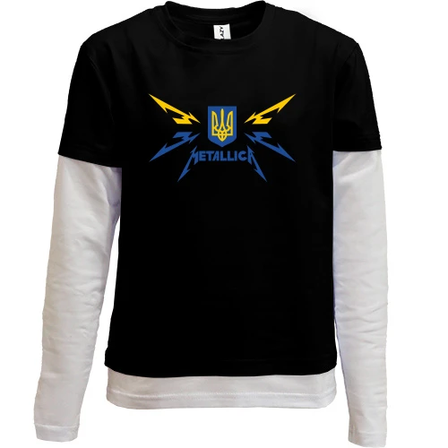 Комбінований дитячий лонгслів, чорний, Metallica UA