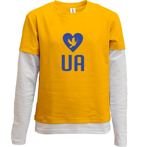 Комбинированный детский лонгслив, Желтый, Love UA