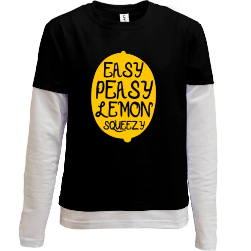 Комбинированный детский лонгслив, черный, Easy Peasy Lemon Squeezy
