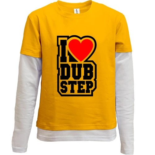 Комбинированный детский лонгслив I love dub step