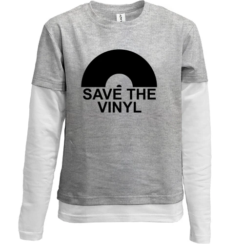 Комбинированный детский лонгслив Save the vinyl