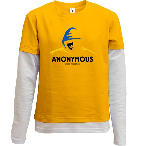 Комбинированный детский лонгслив, желтый, Anonymous UA (2)