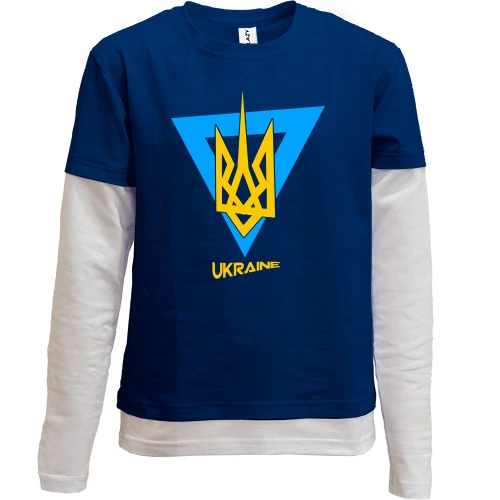 Комбинированный детский лонгслив, Синий, Ukrman Style
