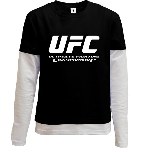 Комбинированный детский лонгслив, черный, Ultimate Fighting Championship (UFC)