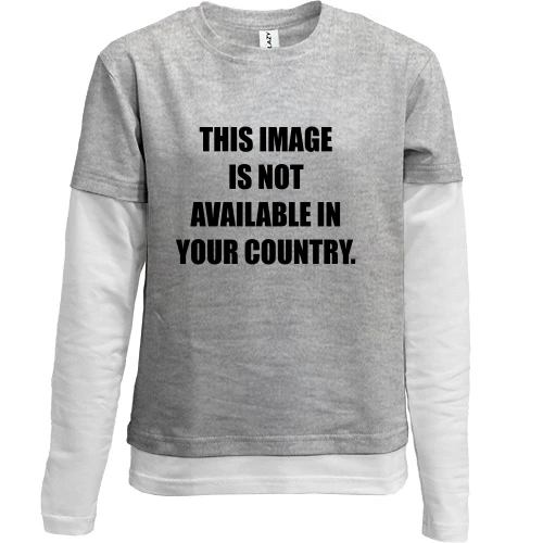 Комбинированный детский лонгслив, Серый, Image is not available in your country