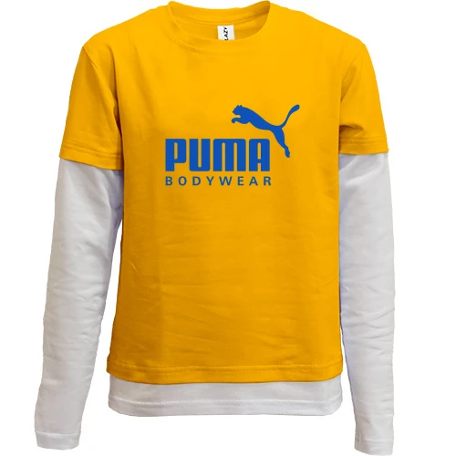 Комбинированный детский лонгслив, желтый, Puma bodywear