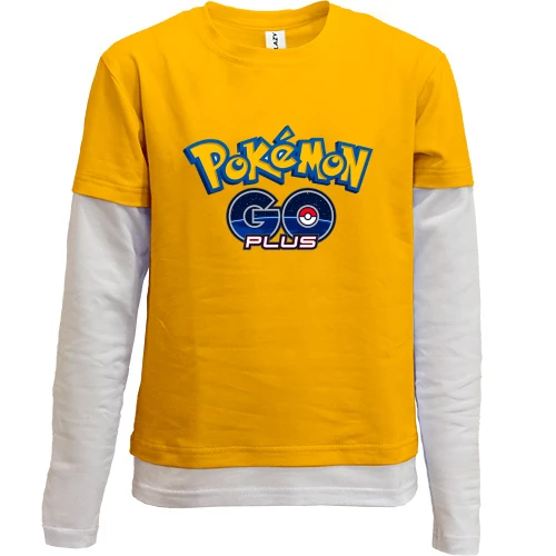 Комбинированный детский лонгслив, желтый, Pokemon GO