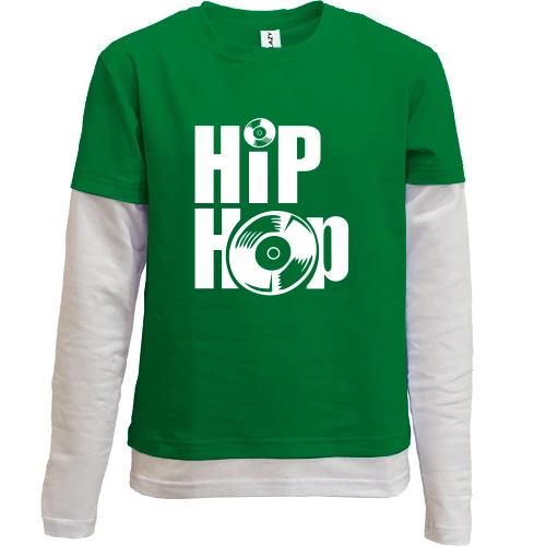 Комбинированный детский лонгслив I love Hip Hop