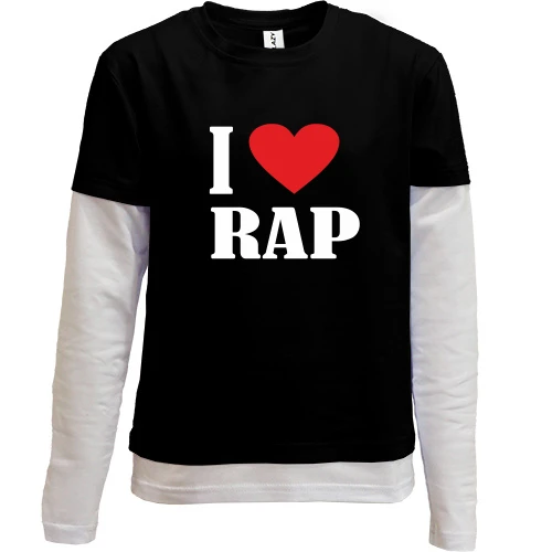 Комбинированный детский лонгслив I love rap