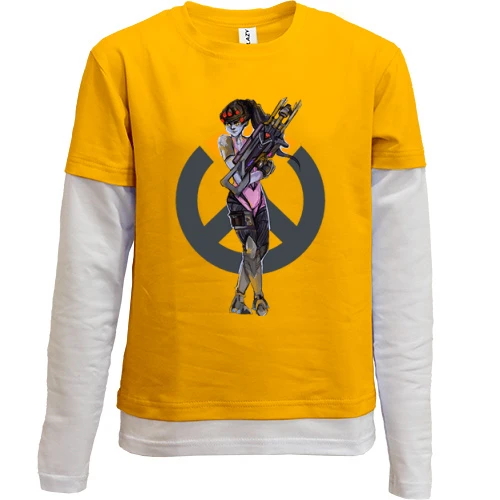 Комбинированный детский лонгслив, желтый, Overwatch Widowmaker