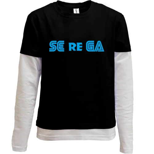 Комбинированный детский лонгслив, черный, Serega
