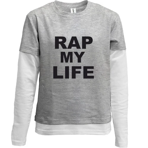 Комбинированный детский лонгслив Rap my life